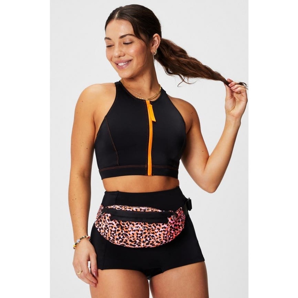 New Fabletics Modular Fanny Pack Flash Orange Safari Spots